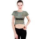 Wall Stone Granite Brick Solid Crew Neck Crop Top View1