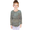 Wall Stone Granite Brick Solid Kids  Long Sleeve Tee View1