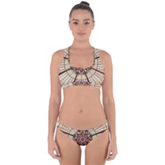 Pattern Round Abstract Geometric Cross Back Hipster Bikini Set by Nexatart