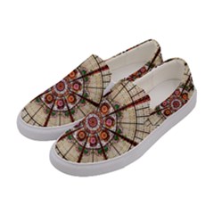 Pattern Round Abstract Geometric Women s Canvas Slip Ons by Nexatart