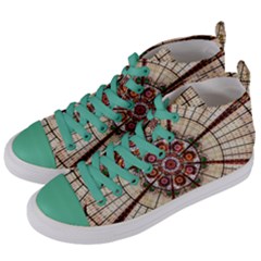 Pattern Round Abstract Geometric Women s Mid-top Canvas Sneakers by Nexatart