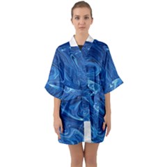 Abstract Pattern Texture Art Quarter Sleeve Kimono Robe by Nexatart