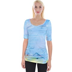 Background Art Abstract Watercolor Wide Neckline Tee