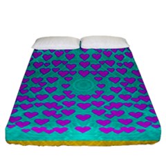 Raining Love And Hearts In The  Wonderful Sky Fitted Sheet (california King Size) by pepitasart