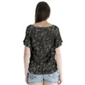 Abstract Collage Patchwork Pattern V-Neck Flutter Sleeve Top View2