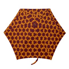 Black And Orange Diamond Pattern Mini Folding Umbrellas by Fractalsandkaleidoscopes