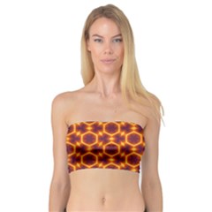 Black And Orange Diamond Pattern Bandeau Top by Fractalsandkaleidoscopes