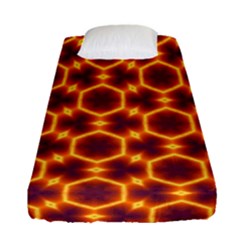 Black And Orange Diamond Pattern Fitted Sheet (single Size)