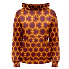 Black And Orange Diamond Pattern Women s Pullover Hoodie