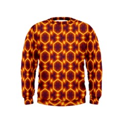 Black And Orange Diamond Pattern Kids  Sweatshirt