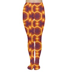 Black And Orange Diamond Pattern Women s Tights