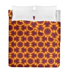 Black And Orange Diamond Pattern Duvet Cover Double Side (full/ Double Size) by Fractalsandkaleidoscopes