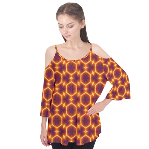 Black And Orange Diamond Pattern Flutter Tees by Fractalsandkaleidoscopes