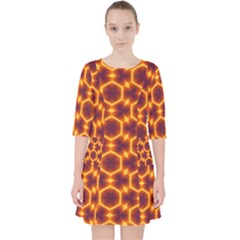 Black And Orange Diamond Pattern Pocket Dress