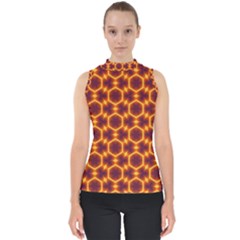 Black And Orange Diamond Pattern Shell Top