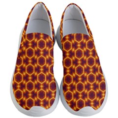 Black And Orange Diamond Pattern Women s Lightweight Slip Ons