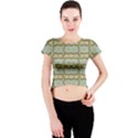 Celtic Wood Knots In Decorative Gold Crew Neck Crop Top View1