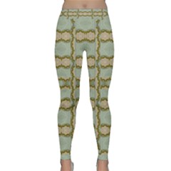 Celtic Wood Knots In Decorative Gold Classic Yoga Leggings by pepitasart