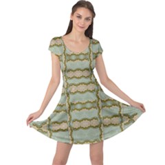 Celtic Wood Knots In Decorative Gold Cap Sleeve Dress by pepitasart