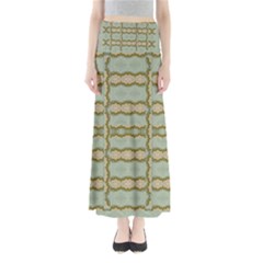 Celtic Wood Knots In Decorative Gold Full Length Maxi Skirt by pepitasart