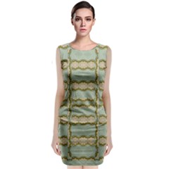 Celtic Wood Knots In Decorative Gold Classic Sleeveless Midi Dress by pepitasart