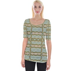 Celtic Wood Knots In Decorative Gold Wide Neckline Tee