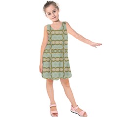 Celtic Wood Knots In Decorative Gold Kids  Sleeveless Dress by pepitasart