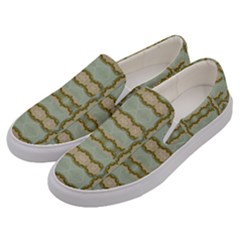 Celtic Wood Knots In Decorative Gold Men s Canvas Slip Ons by pepitasart