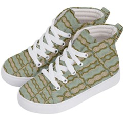 Celtic Wood Knots In Decorative Gold Kid s Hi-top Skate Sneakers