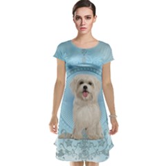 Cute Little Havanese Puppy Cap Sleeve Nightdress by FantasyWorld7