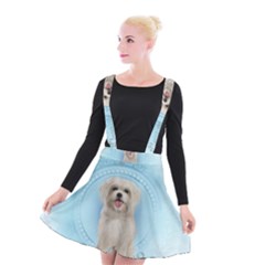 Cute Little Havanese Puppy Suspender Skater Skirt by FantasyWorld7