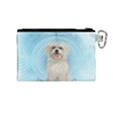 Cute Little Havanese Puppy Canvas Cosmetic Bag (Medium) View2