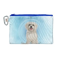 Cute Little Havanese Puppy Canvas Cosmetic Bag (large)