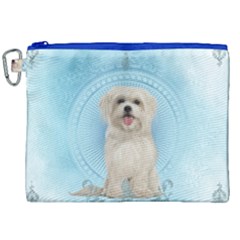 Cute Little Havanese Puppy Canvas Cosmetic Bag (xxl)