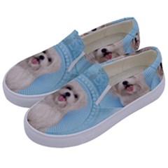 Cute Little Havanese Puppy Kids  Canvas Slip Ons