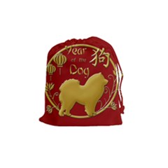 Year Of The Dog - Chinese New Year Drawstring Pouches (medium)  by Valentinaart