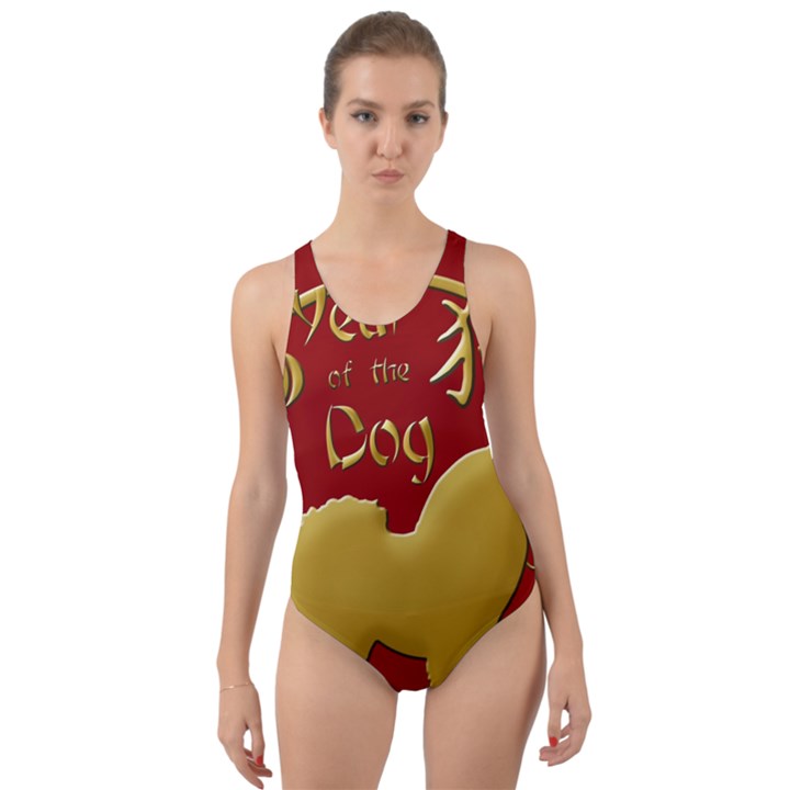 Year of the Dog - Chinese New Year Cut-Out Back One Piece Swimsuit