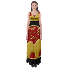 Year Of The Dog - Chinese New Year Empire Waist Maxi Dress by Valentinaart