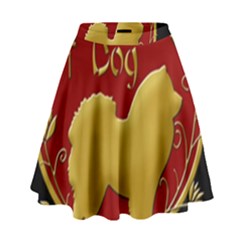 Year Of The Dog - Chinese New Year High Waist Skirt by Valentinaart