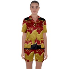 Year Of The Dog - Chinese New Year Satin Short Sleeve Pyjamas Set