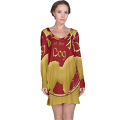 Year Of The Dog - Chinese New Year Long Sleeve Nightdress by Valentinaart