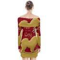 Year of the Dog - Chinese New Year Long Sleeve Off Shoulder Dress View2