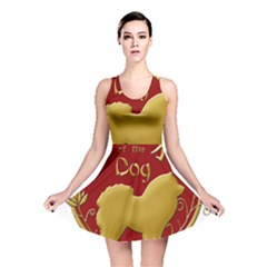 Year Of The Dog - Chinese New Year Reversible Skater Dress by Valentinaart