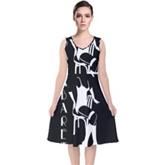 Cabaret V-neck Midi Sleeveless Dress 