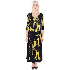 Cabaret Quarter Sleeve Wrap Maxi Dress