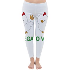 Go Vegan - Cute Chick  Classic Winter Leggings by Valentinaart