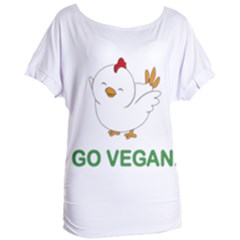 Go Vegan - Cute Chick  Women s Oversized Tee by Valentinaart