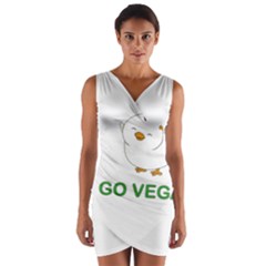 Go Vegan - Cute Chick  Wrap Front Bodycon Dress by Valentinaart