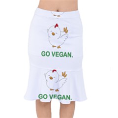 Go Vegan - Cute Chick  Mermaid Skirt by Valentinaart