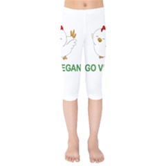 Go Vegan - Cute Chick  Kids  Capri Leggings  by Valentinaart